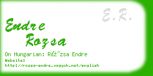 endre rozsa business card